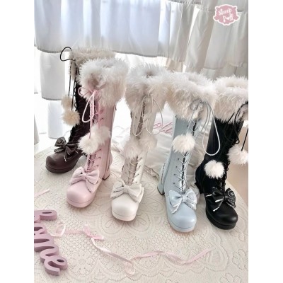 Sheep Puff Fluffy Doll Long Boots(Limited Pre-Order/5 Colours/Full Payment Without Shipping)